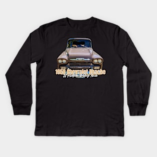 1958 Chevrolet Apache 31 Fleetside Pickup Truck Kids Long Sleeve T-Shirt